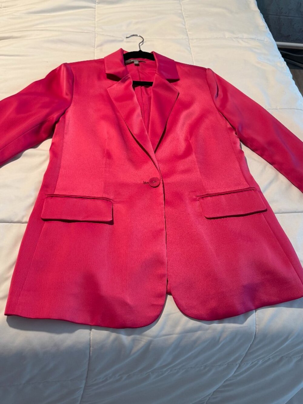 Satin Hot Pink Marled Reunited Clothing Blazer, Sz Small Pre-owned
